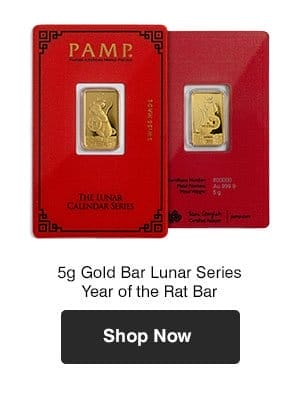 5 g Gold Lunar Series Year of the Rat Bar 