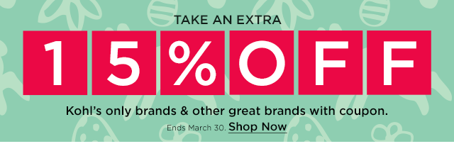 take an extra 15% off kohl's only brands and other great brand with coupon. shop now.