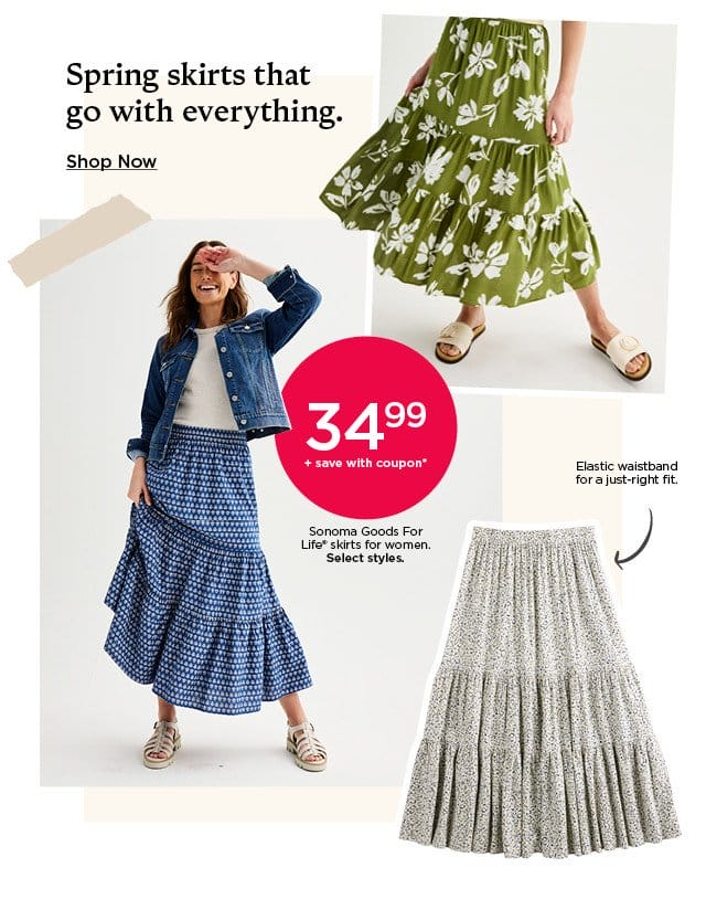 \\$34.99 plus save with coupon sonoma goods for life skirts for women. select styles. shop now.