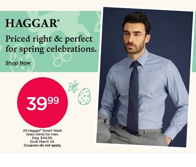 39.99 haggar smart wash dress shirts for men. coupons do not apply. shop now.