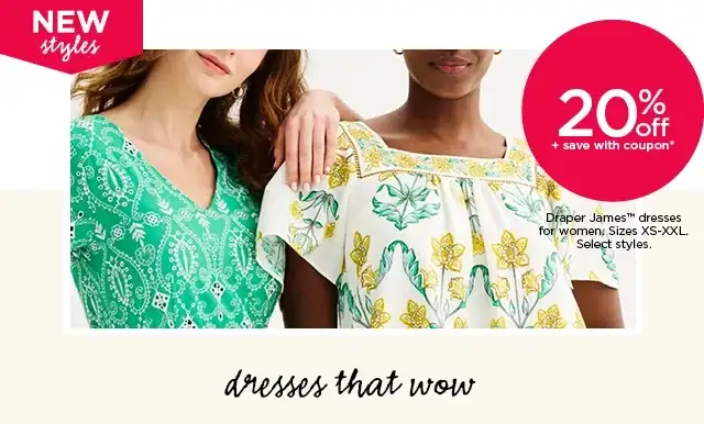 20% off draper james dresses for women. select styles. shop now.