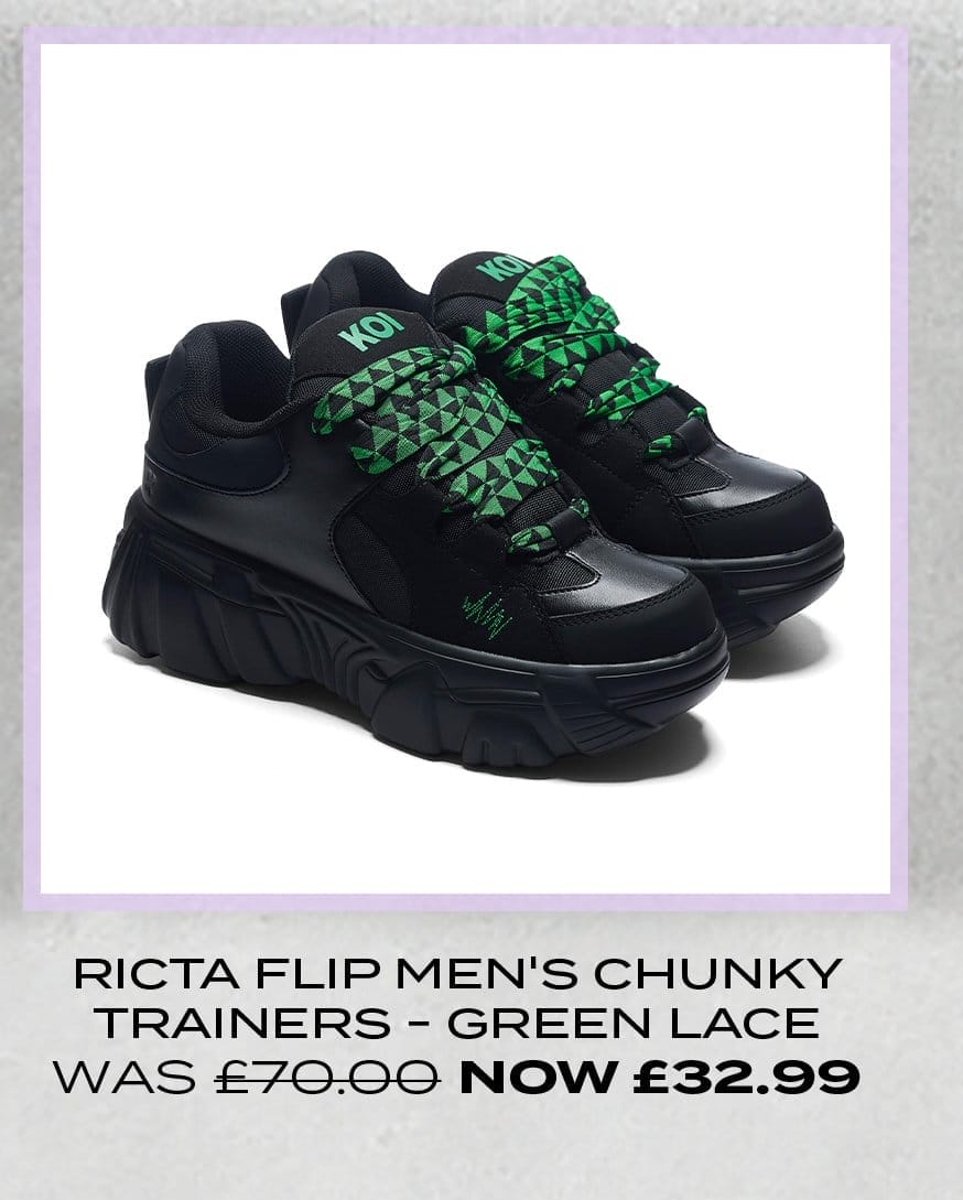 Ricta Flip Men's Chunky Trainers - Green Lace
