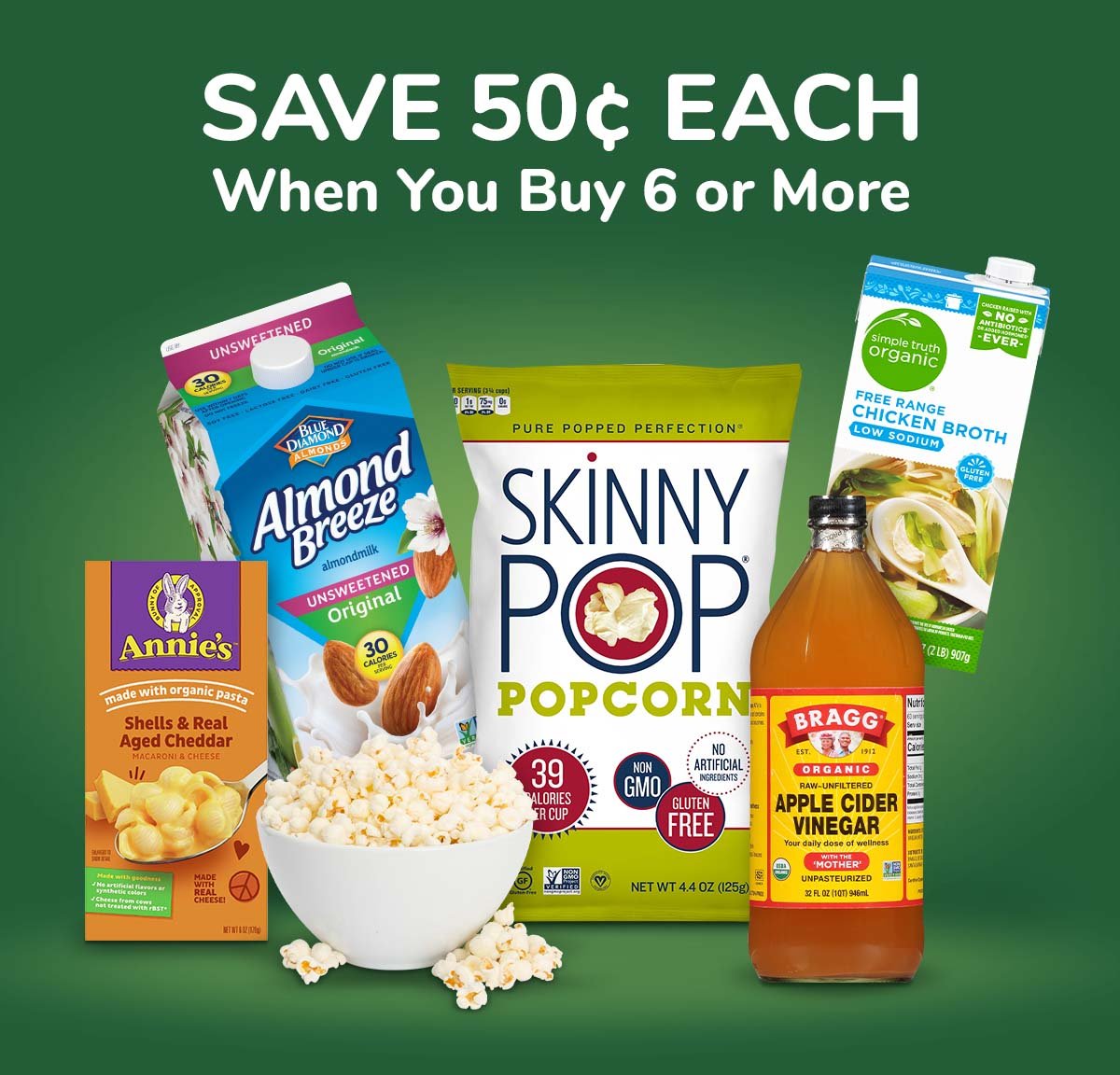 Save 50¢ Each When You Buy 6 or More
