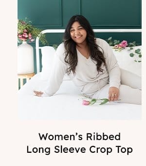 Women's Ribbed Long Sleeve Crop Top