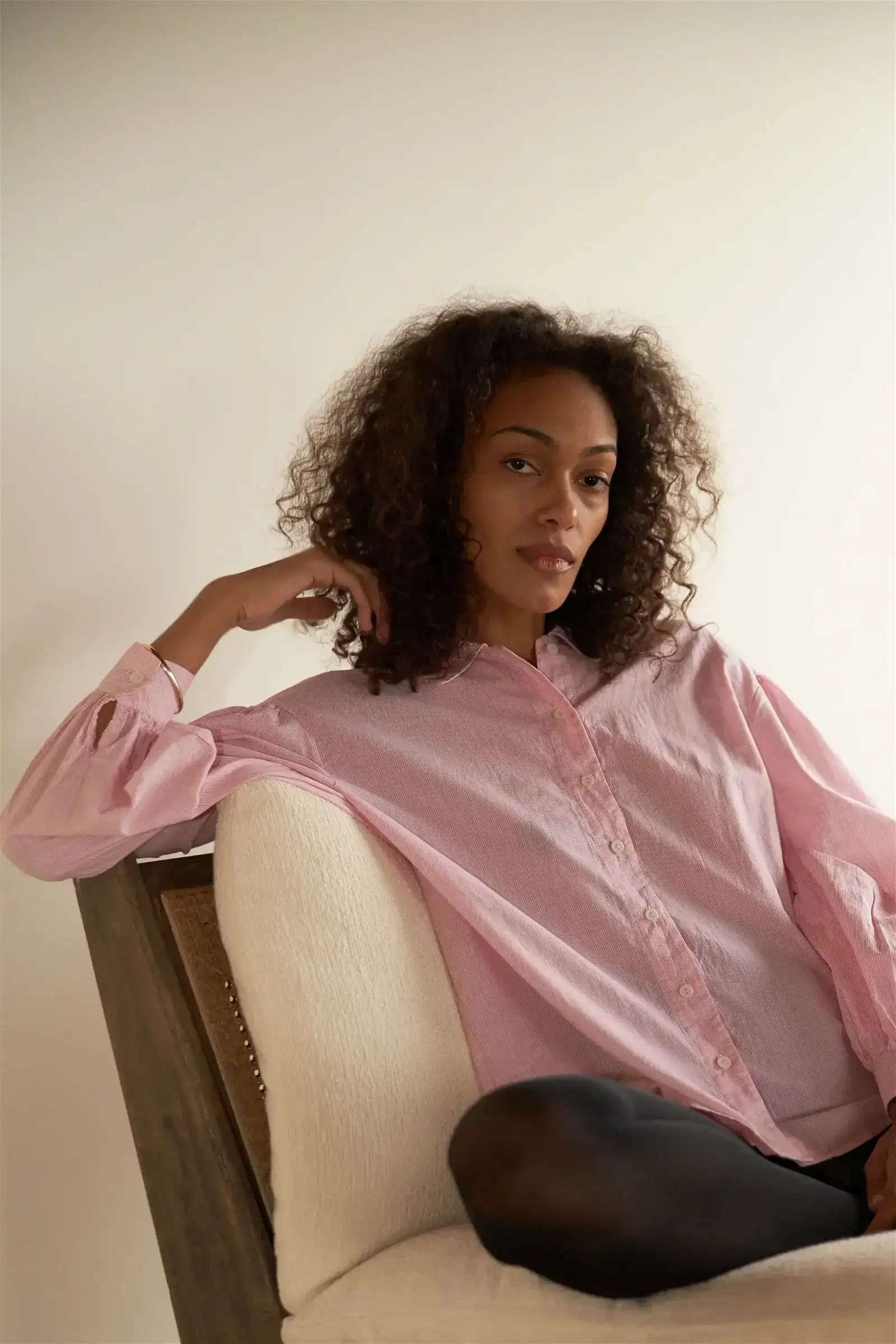 Image of Featherweight Pinstripe Blouse