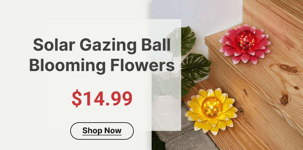 Solar Gazing Ball Blooming Flowers