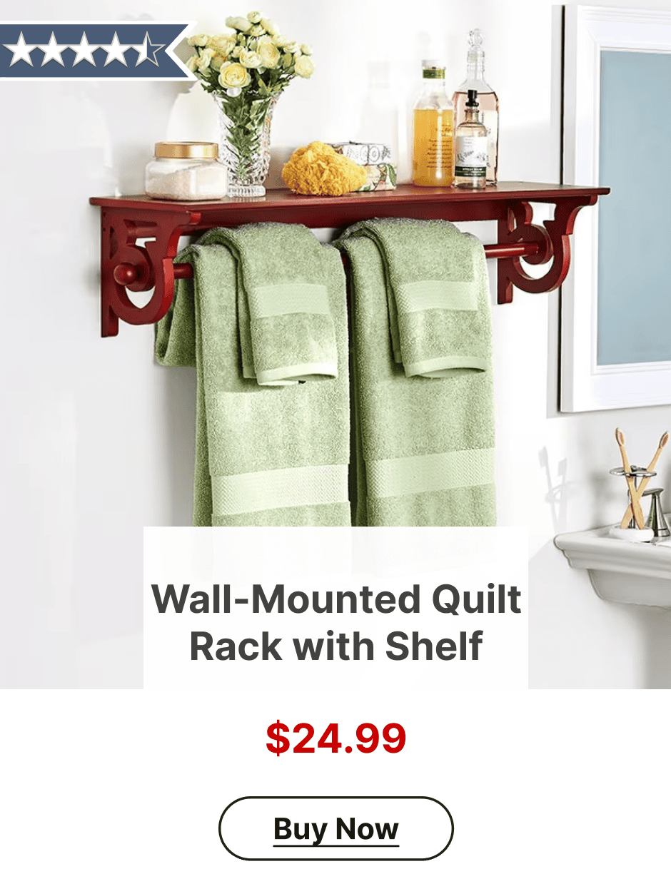 Wall-Mounted Quilt Rack with Shelf