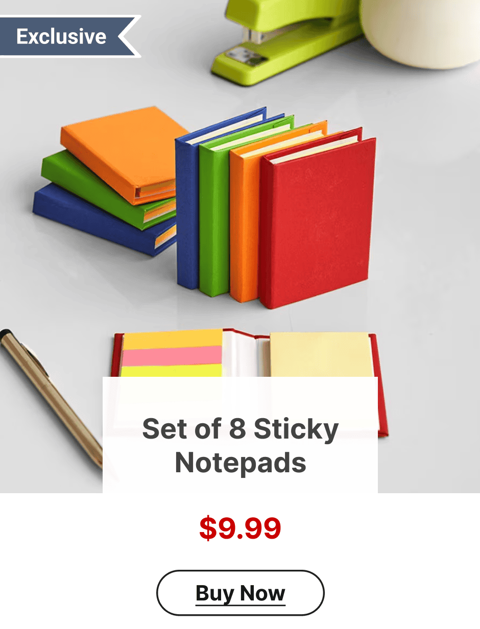 Set of 8 Sticky Notepads