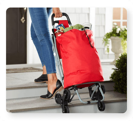 6-Wheel Shopping Cart with Seat