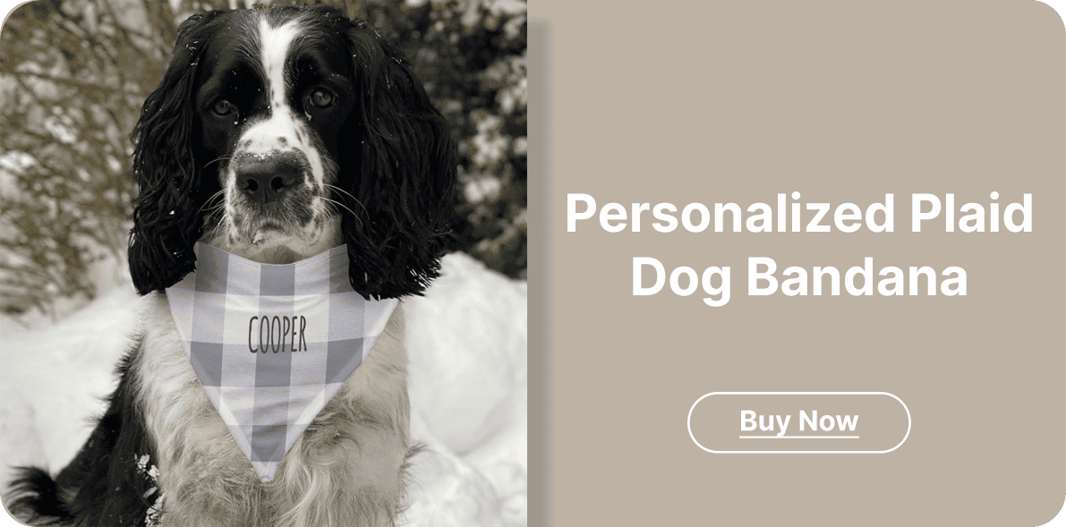 Personalized Plaid Dog Bandana