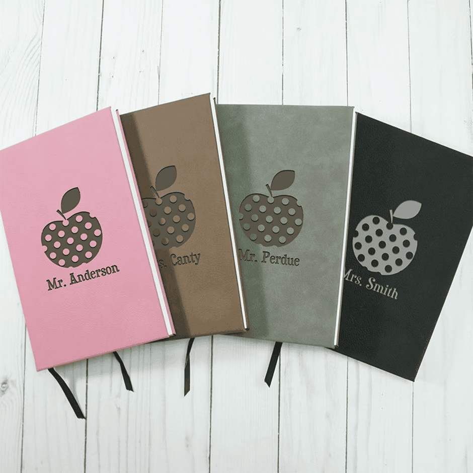 Personalized Polka Dot Apple Journals