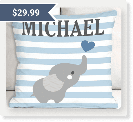 Personalized Elephant Throw Pillow