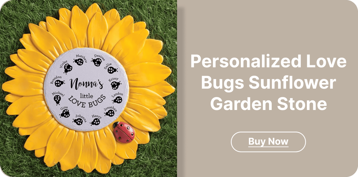 Personalized Love Bugs Sunflower Garden Stone