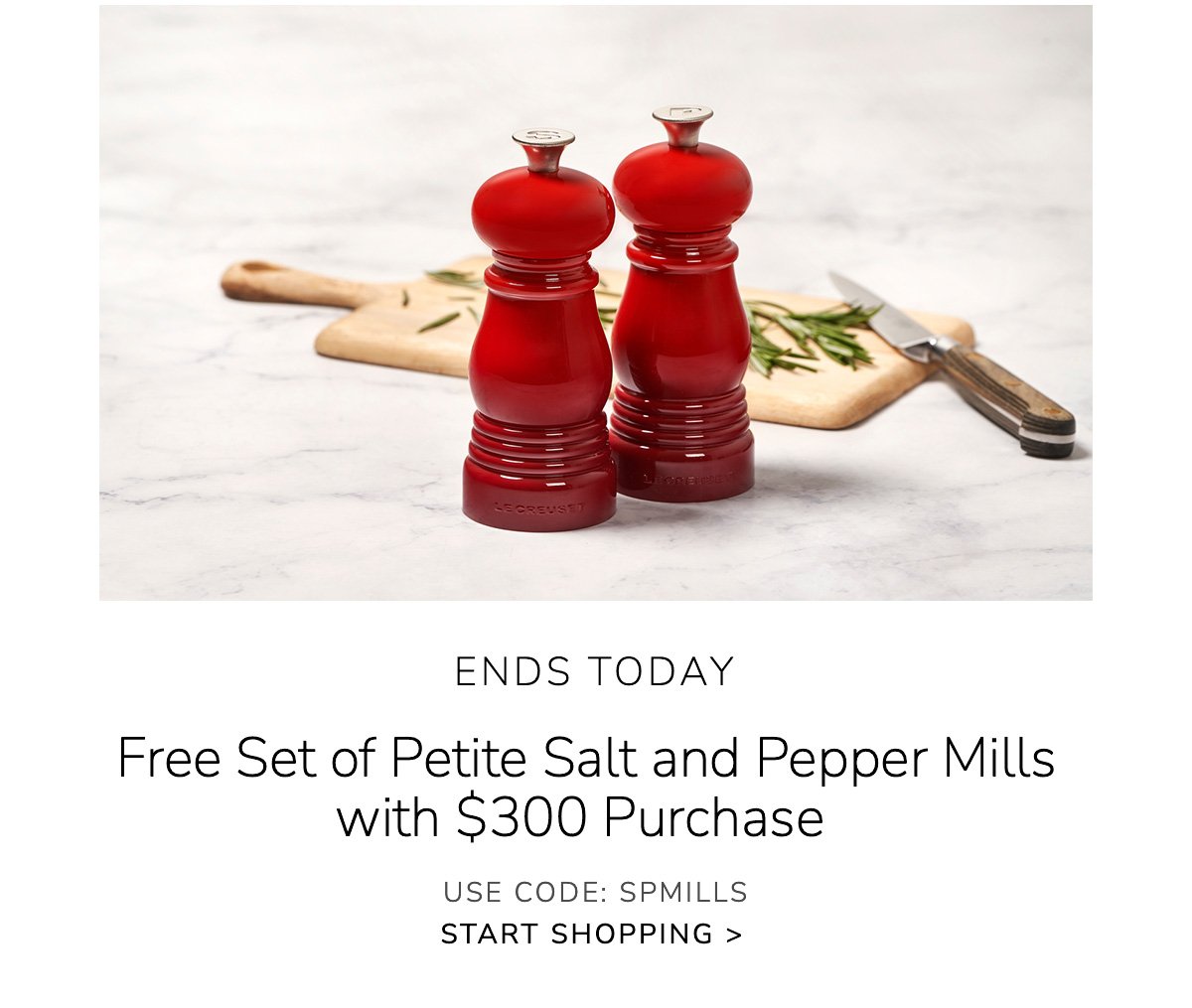 ENDS TODAY - Free Petite Salt & Pepper Mills With \\$300 Purchase - Use Code: spmills - Shop Now
