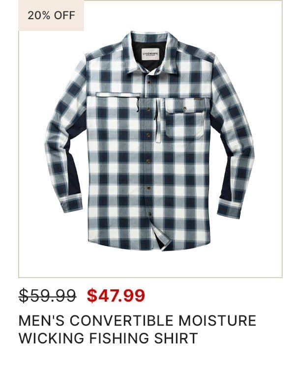 Men's Convertible Moisture Wicking Fishing Shirt