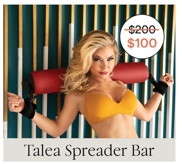 Talea Spreader Bar with Cuffs - Red Textured Premium Faux Leather