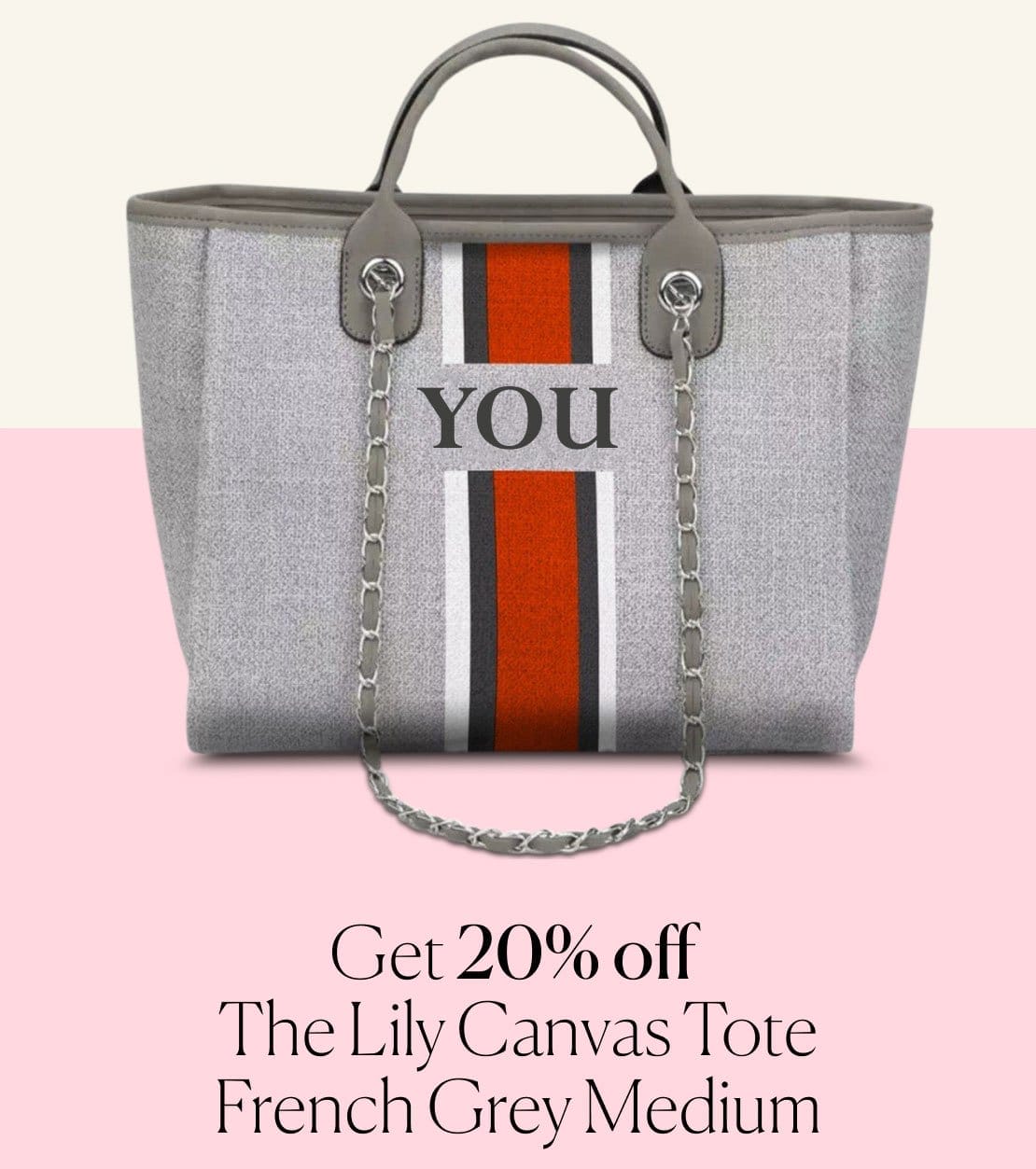 The Lily Canvas Tote French Grey Medium