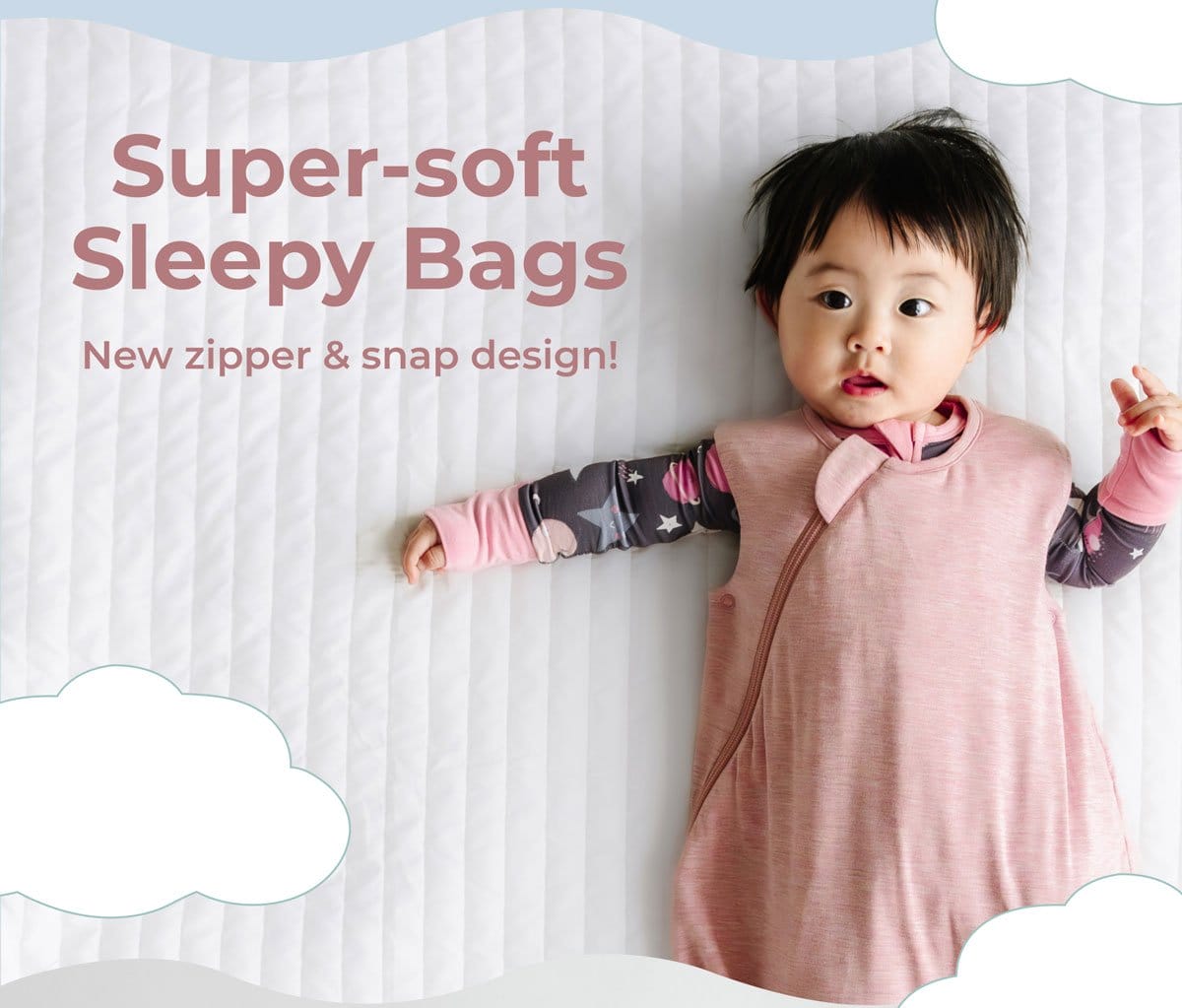 Super-soft Sleepy Bags | New Zipper & snap design!