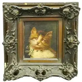 Henriette Ronner, (Dutch-Belgian, 1821) Oil On Panel Cat Painting