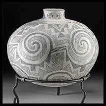 Huge Anasazi Mesa Verde Black on White Pottery Jar