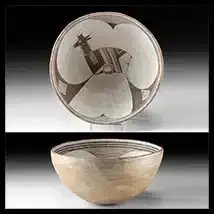 Prehistoric Mimbres Bowl w/ Antelope, Kill Hole