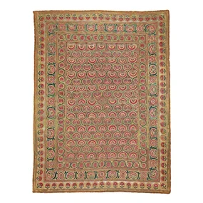 Large Early Deccan Embroidery with Metal Threads