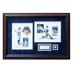 Rare Babe Ruth & Lou Gehrig Signed Autograph Card with Christopher Paluso Lithographs
