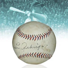 Very Rare Lou Gehrig Autographed Taylor League Baseball