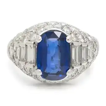 Bulgari, Unheated Sapphire and Diamond 'Trombino' Ring