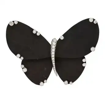 Van Cleef & Arpels, Wood and Diamond Butterfly Brooch