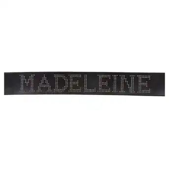 Black Studded Leather Belt Reading 'Madeleine'