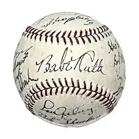 1927 New York Yankees Autographed Baseball