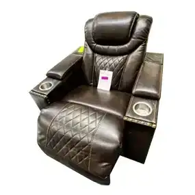 Dark Leather Electronic Recliner