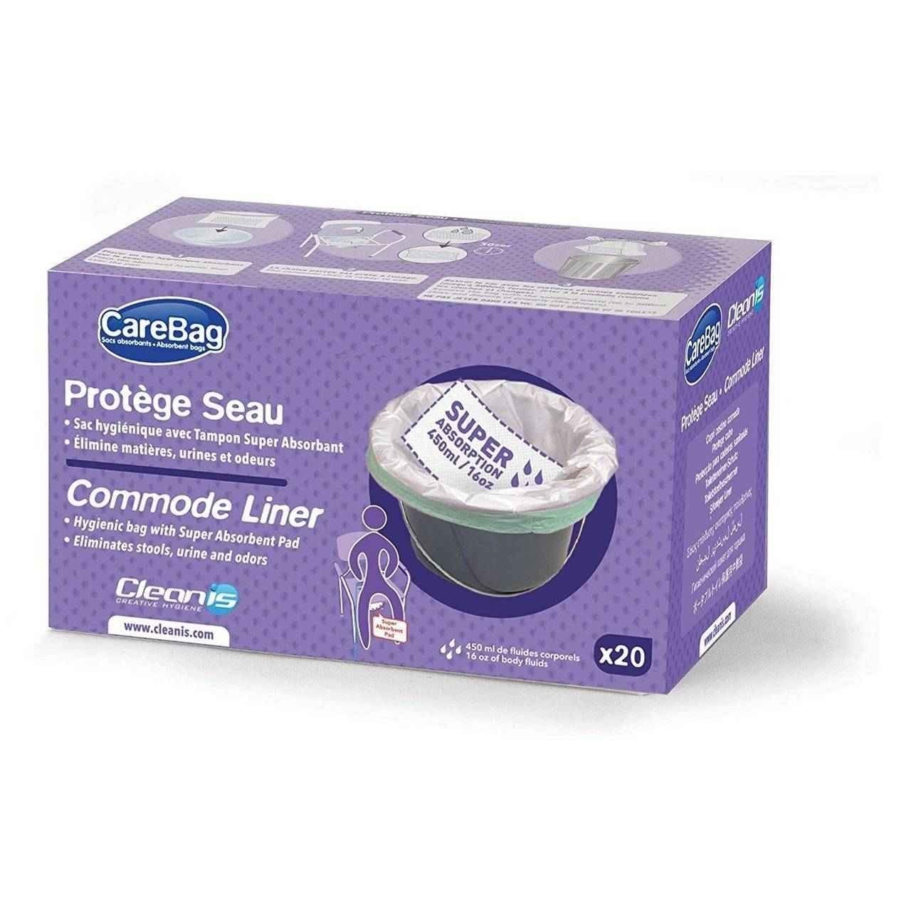 Image of Carebag Oxo-Biodegradable Commode Liner w/ Super Absorbent Pad