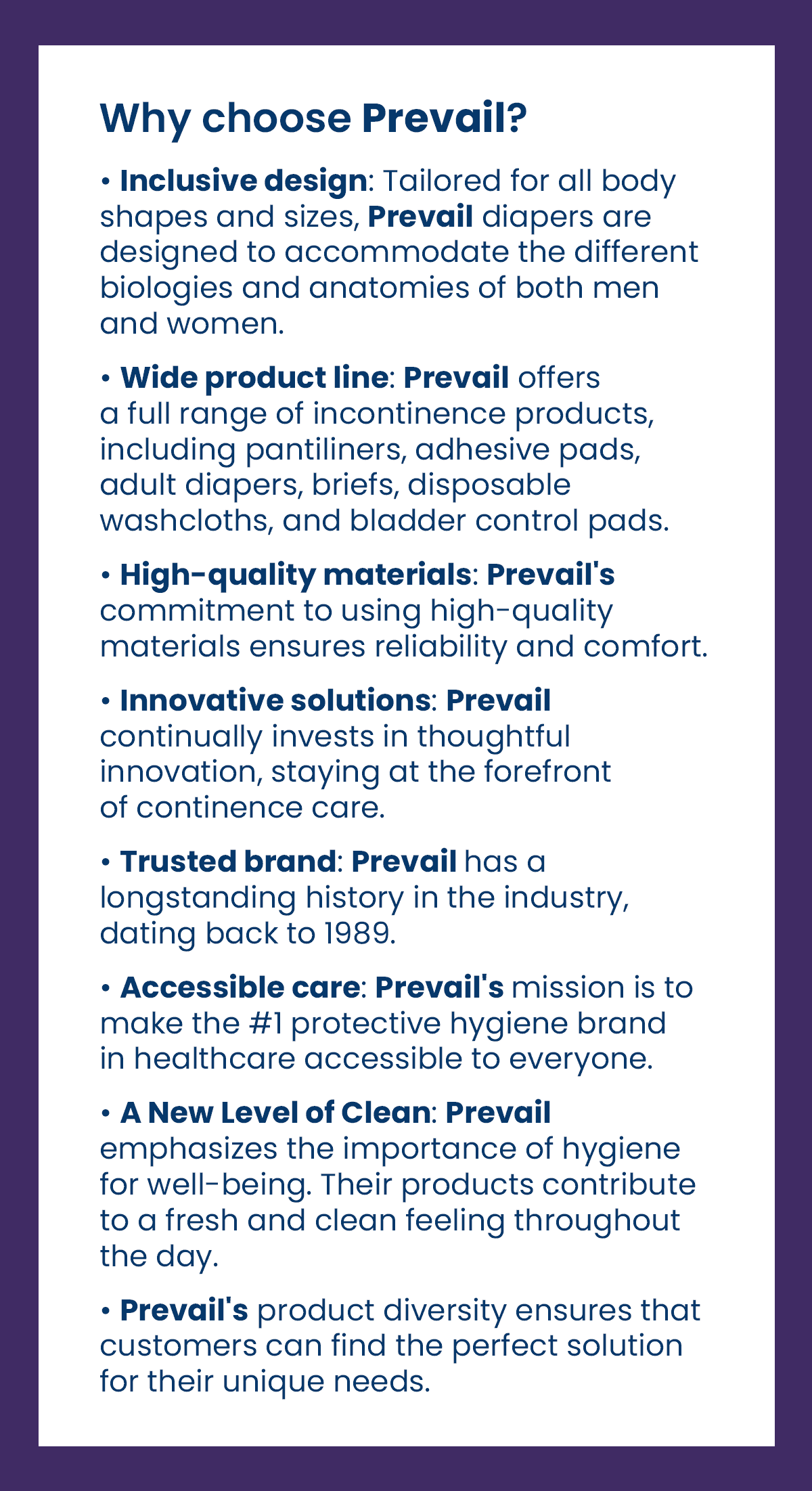 Why choose Prevail?