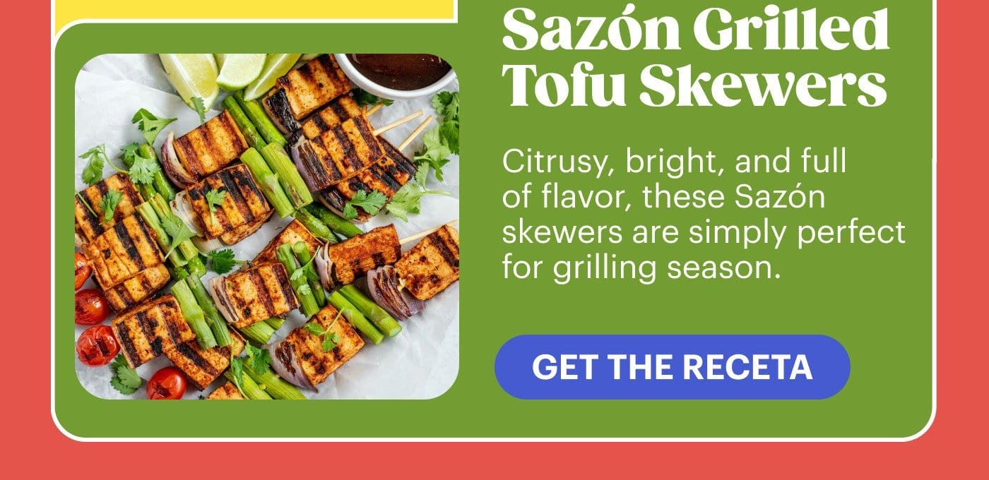 Sazon Grilled Tofu Skewers