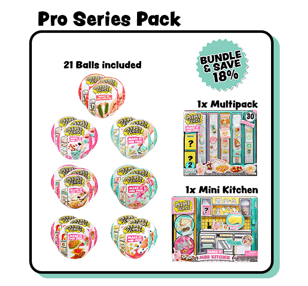 Pro Series Pack: Bundle & Save 18%. 21 Balls included, 1x Multipack, 1x Mini Kitchen.