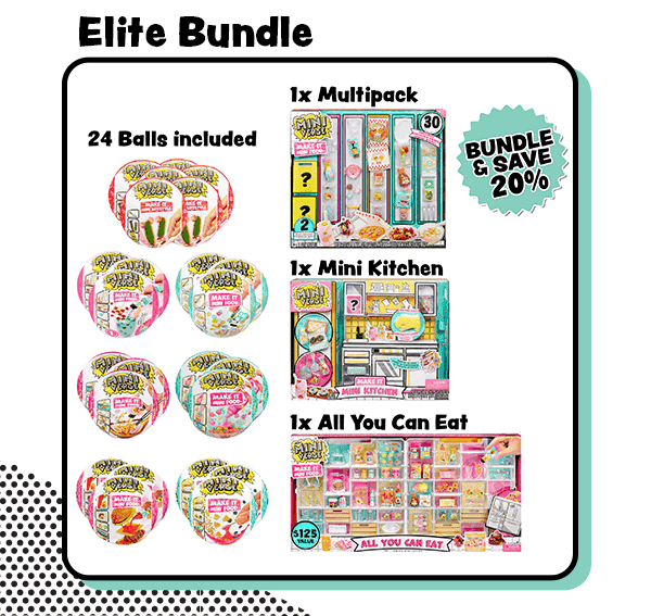 Elite Bundle: Bundle & Save 20%. 24 Balls included, 1x Multipack, 1x Mini Kitchen, 1x All You Can Eat.