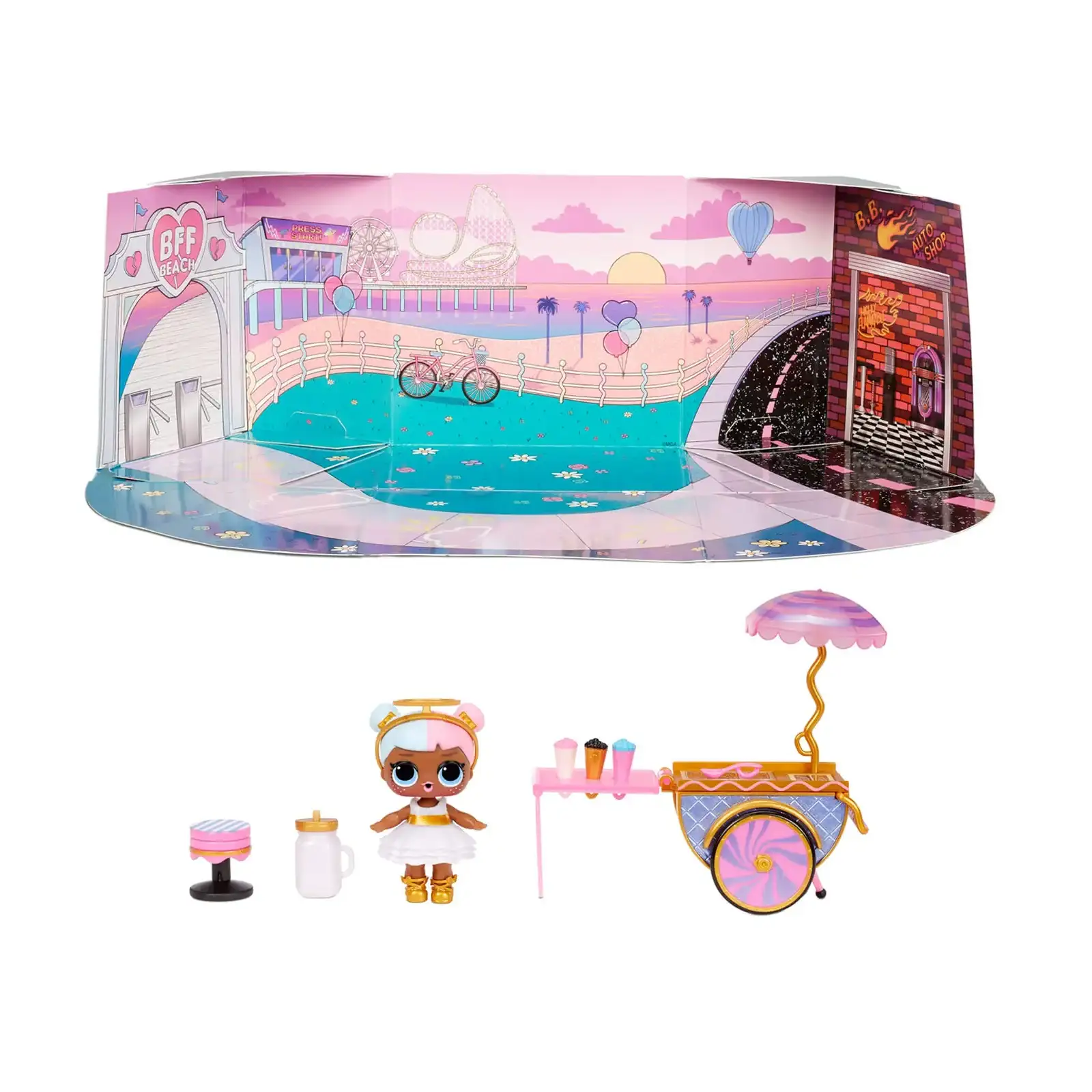 Image of LOL Surprise Furniture Sweet Boardwalk with Sugar Doll and 10+ Surprises