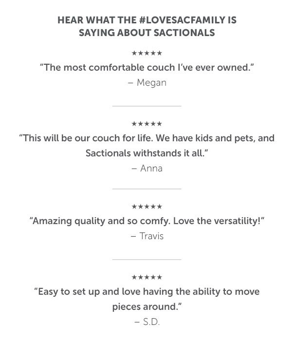 Hear what the LovesacFamily is Saying about Sactionals