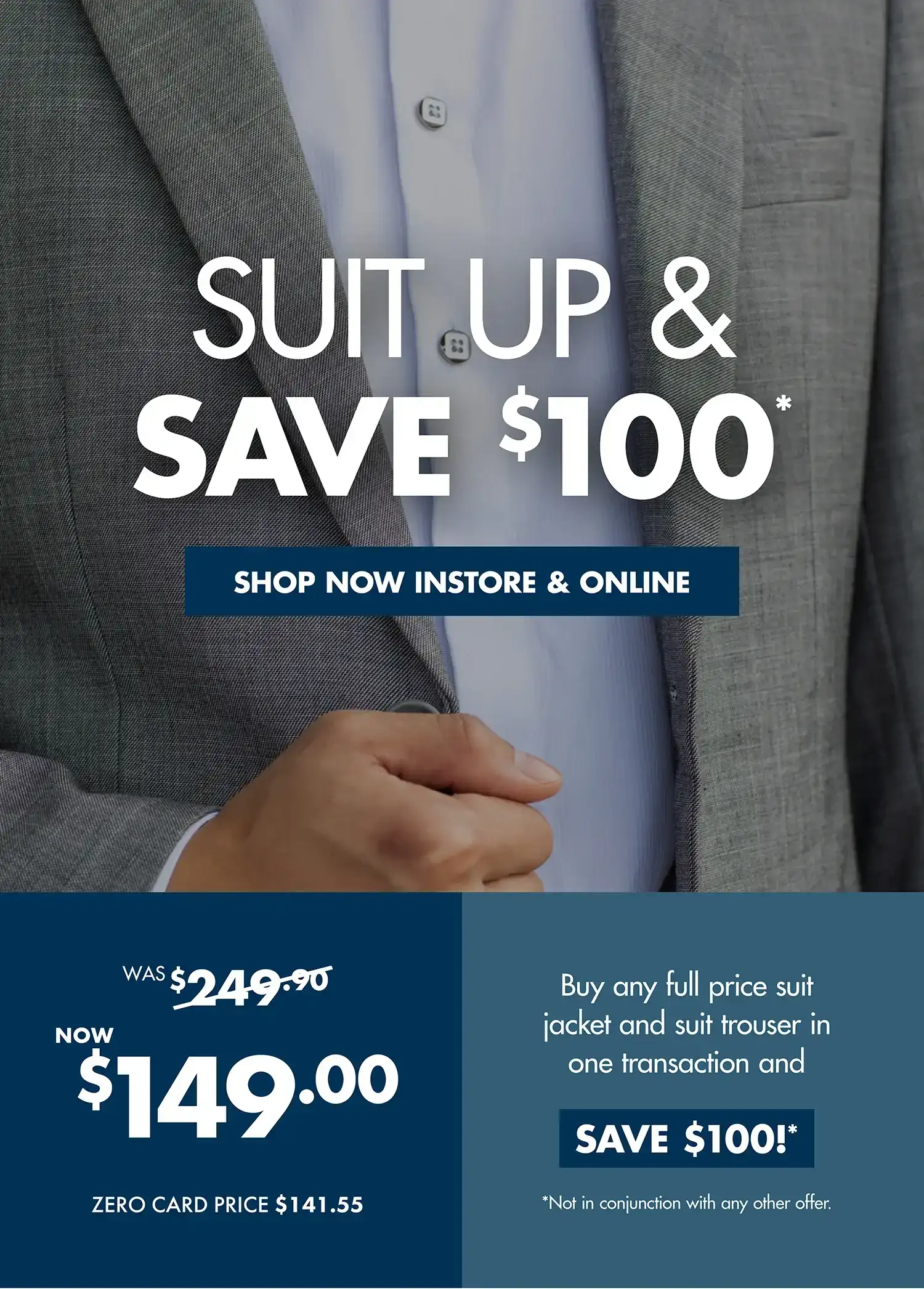 Suit Up & Save \\$100