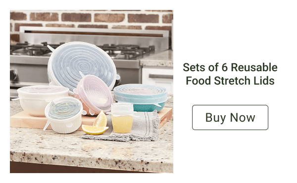 Sets of 6 Reusable Food Stretch Lids