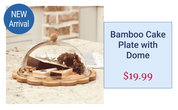 Bamboo Cake Plate with Dome