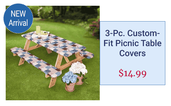 3-Pc. Custom-Fit Picnic Table Covers