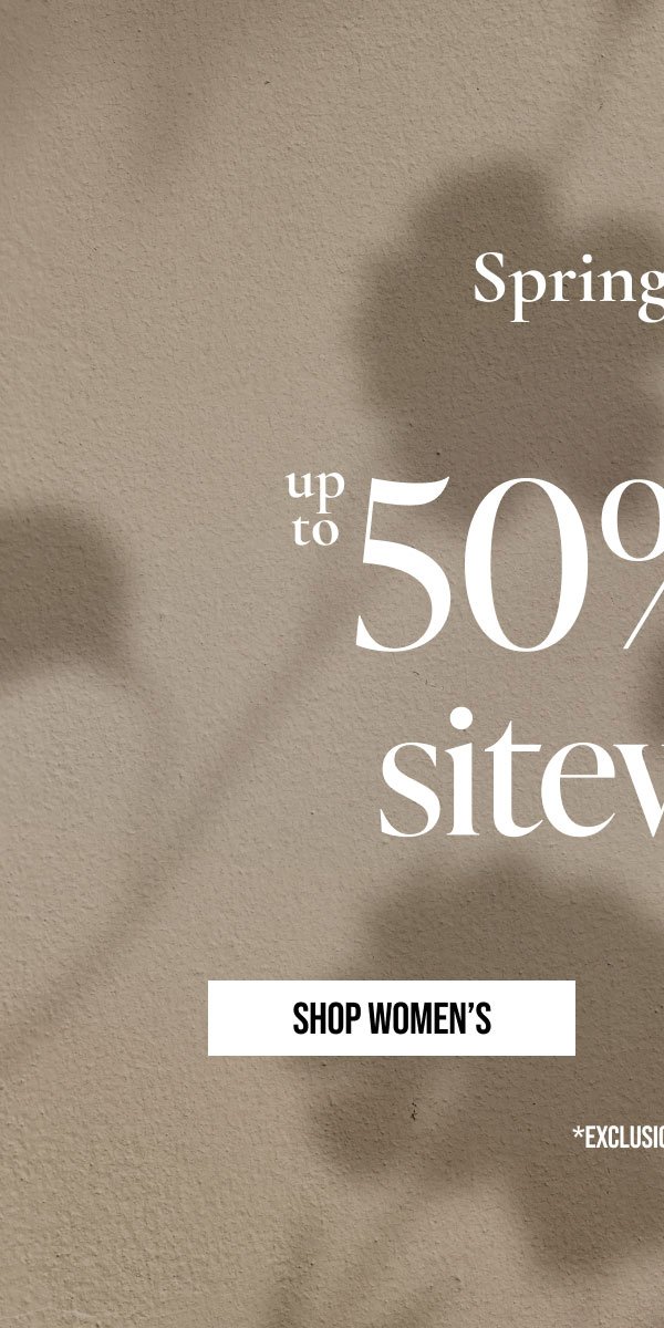 up to 50% off sitewide - exclusions apply