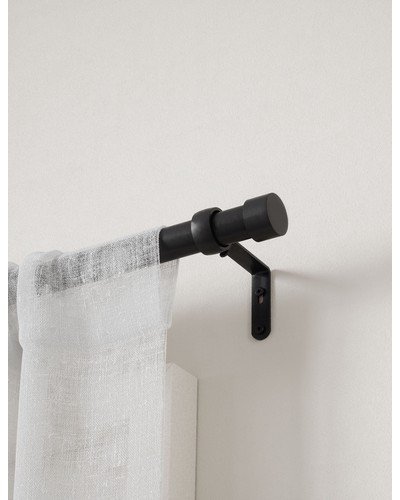 Porta Curtain Rod-Brushed Black / 36"-66"