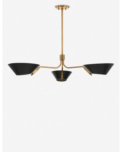 Riaz Chandelier - Black and Brass / 3 Light