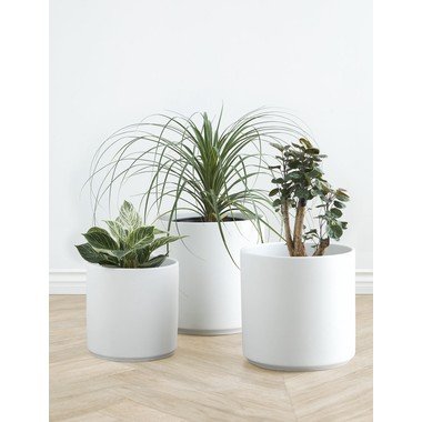 Ceramic Planter Pot by LBE Design-White / 14" Diameter