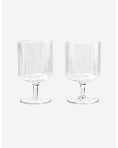 Ripple Wine Glasses (Set of 2) by Ferm Living - Clear