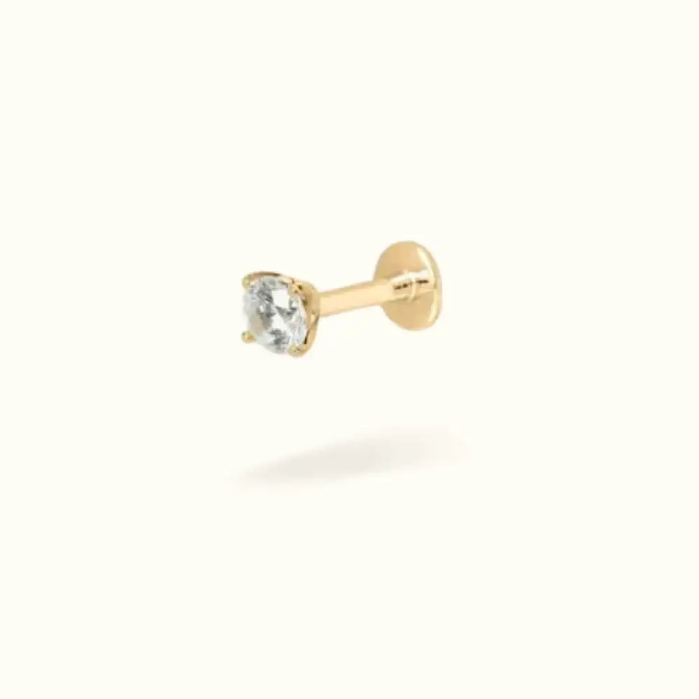 Image of 14k Crystal Prong Single Earring